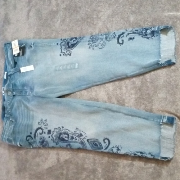 William Rast NWT raised paisley print perfect skinny jeans - Picture 1 of 12